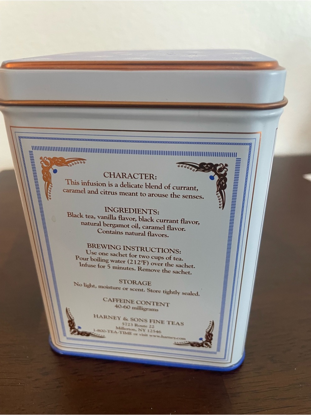 Garnet & Sons, Blue and Copper Tea Tin
